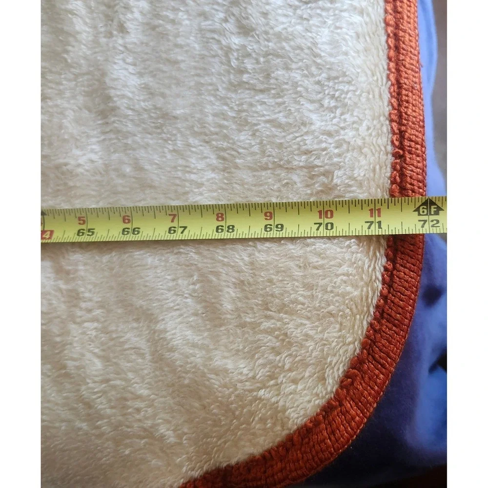 San Marcos Blanket Queen Burnt Orange Floral Rose Reversible Vintage 98x72